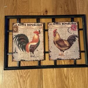 Rooster metal wall art French country Farmhouse country rustic Unique!!